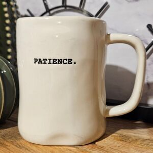 Rae Dunn Artisan Cream Mug with Black Text